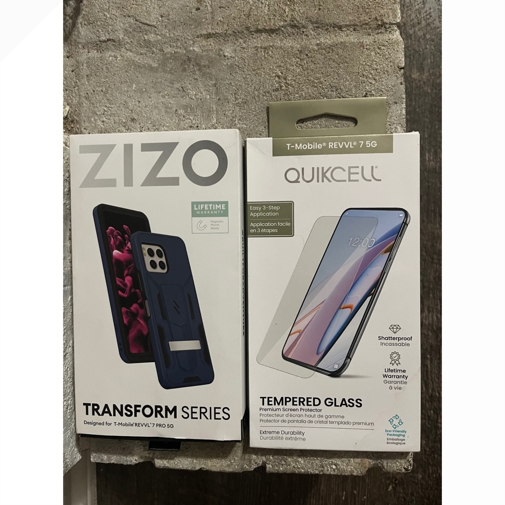 Zizo Transform Series Case & Quikcell Tempered Glass for T-Mobile REVVL 7 5G‎